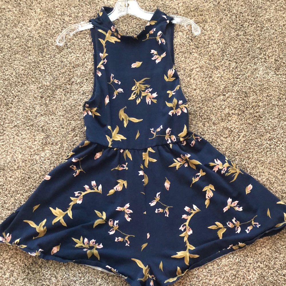 Navy Floral Romper